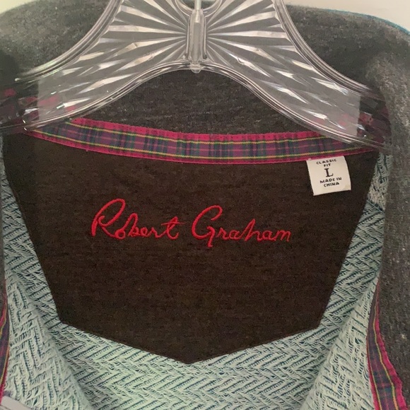 Robert Graham Blue Quarter-Zip Pullover - Picture 3 of 4